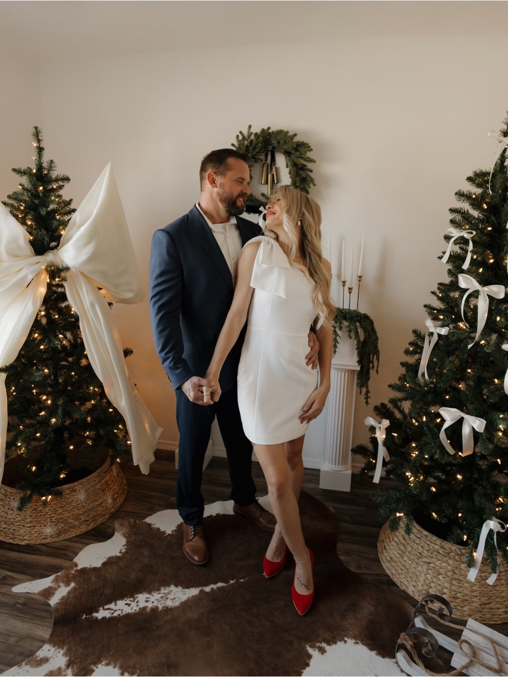 Asymmetrical One-Shoulder White Cocktail Dress with Bow Detail